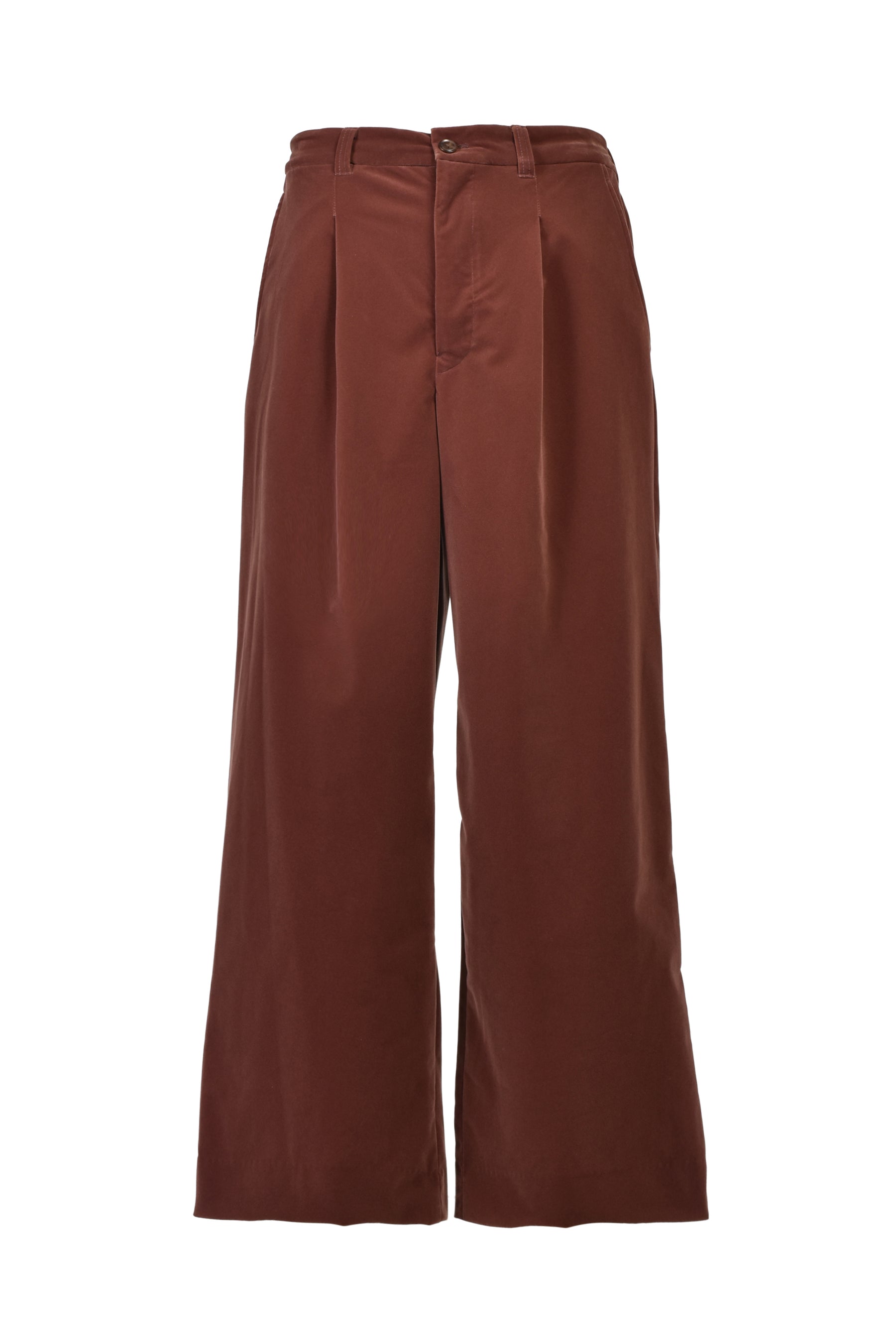 VELVET TUCK WIDE SLACKS / BRW