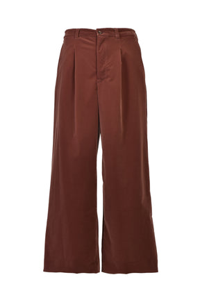 VELVET TUCK WIDE SLACKS / BRW