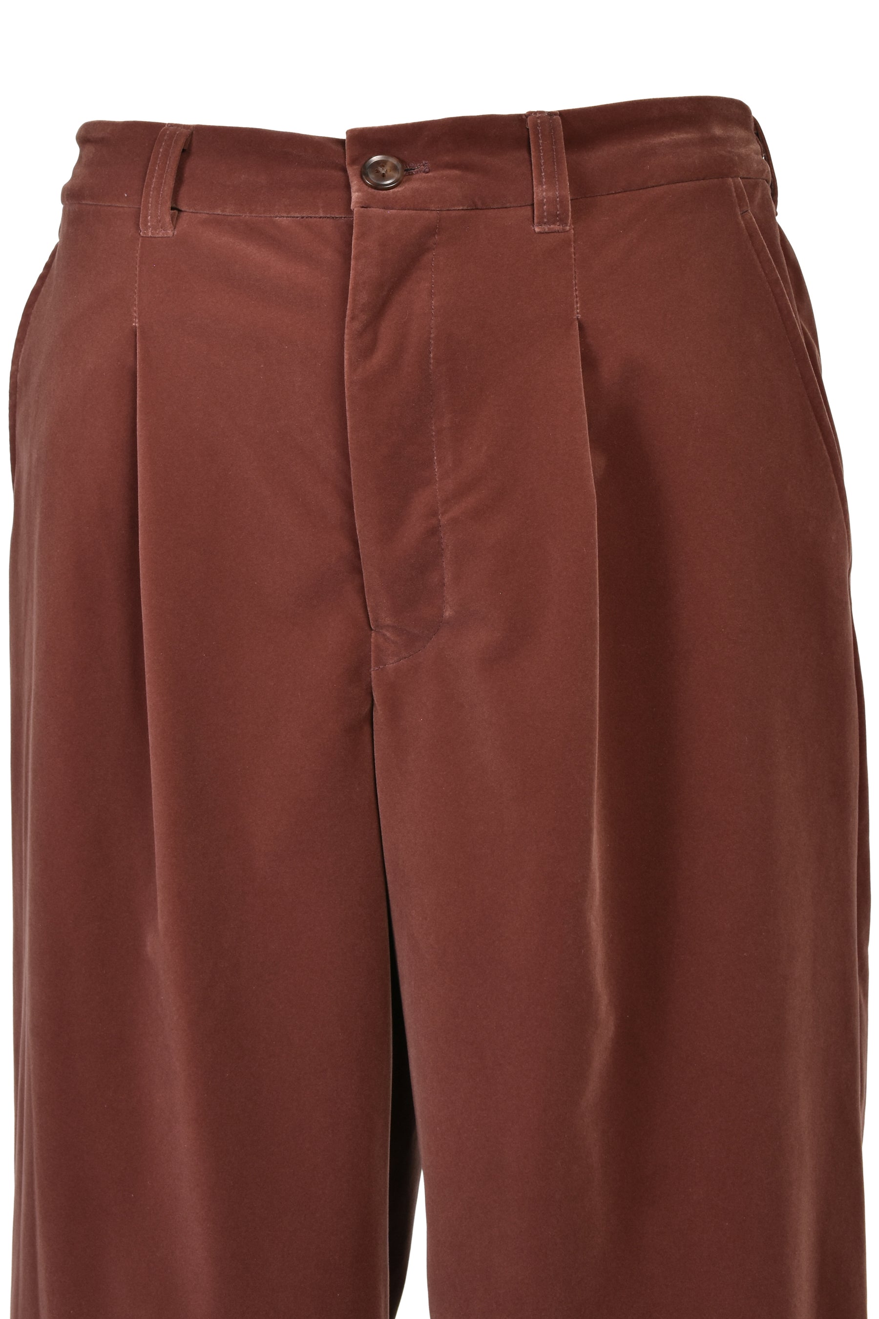 VELVET TUCK WIDE SLACKS / BRW