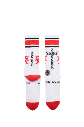 SOCKS/SINNER / WHT/RED 