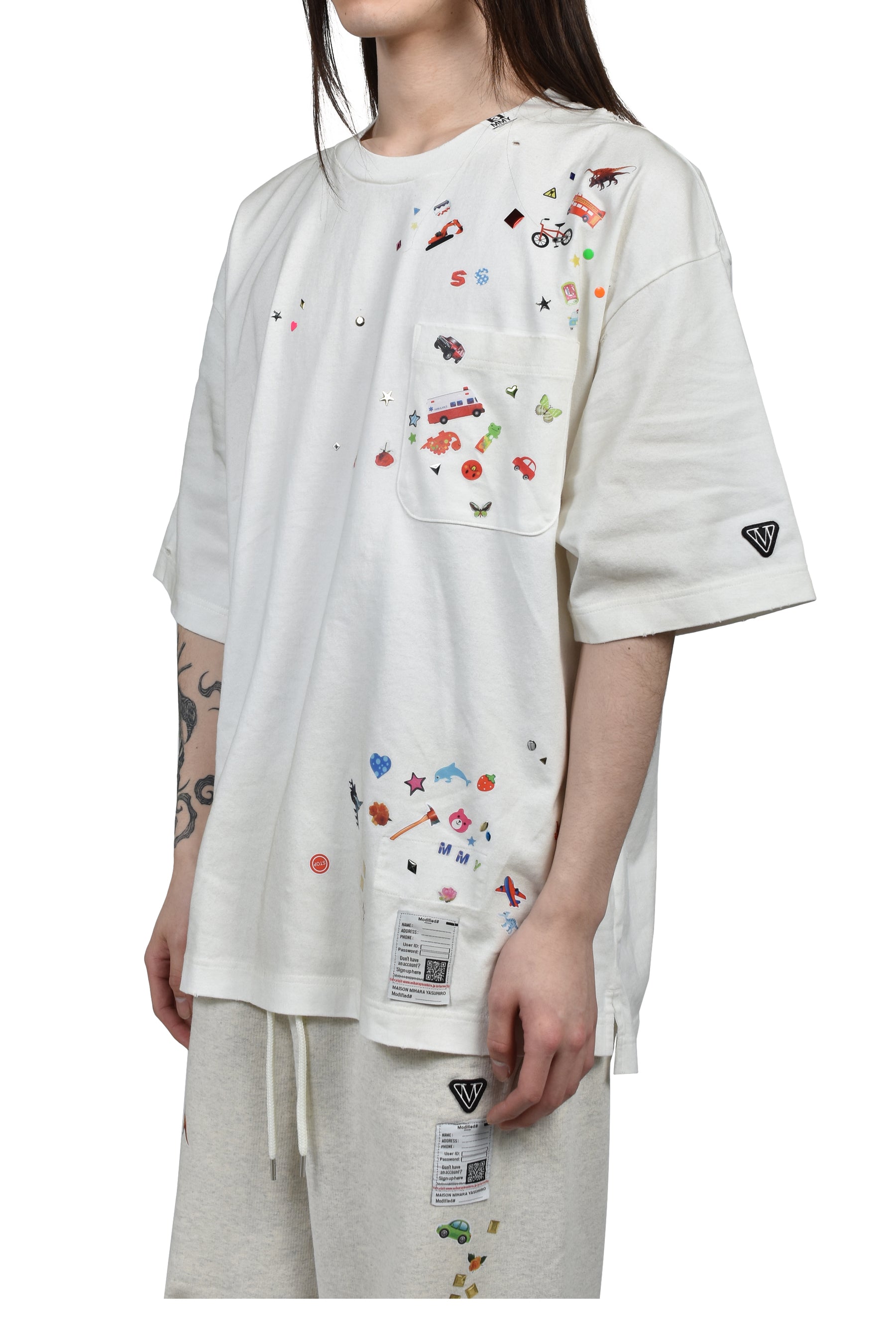 Maison MIHARA YASUHIRO メゾンミハラヤスヒロ KIDS STICKER TEE / WHT