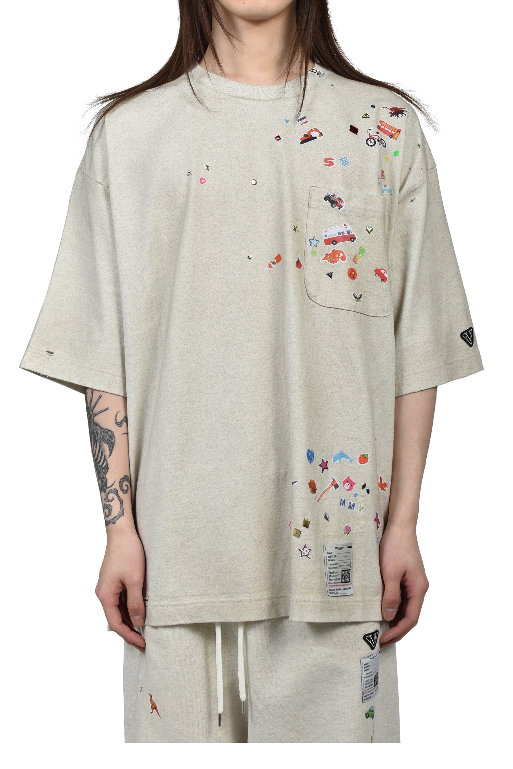 KIDS STICKER TEE / GRY