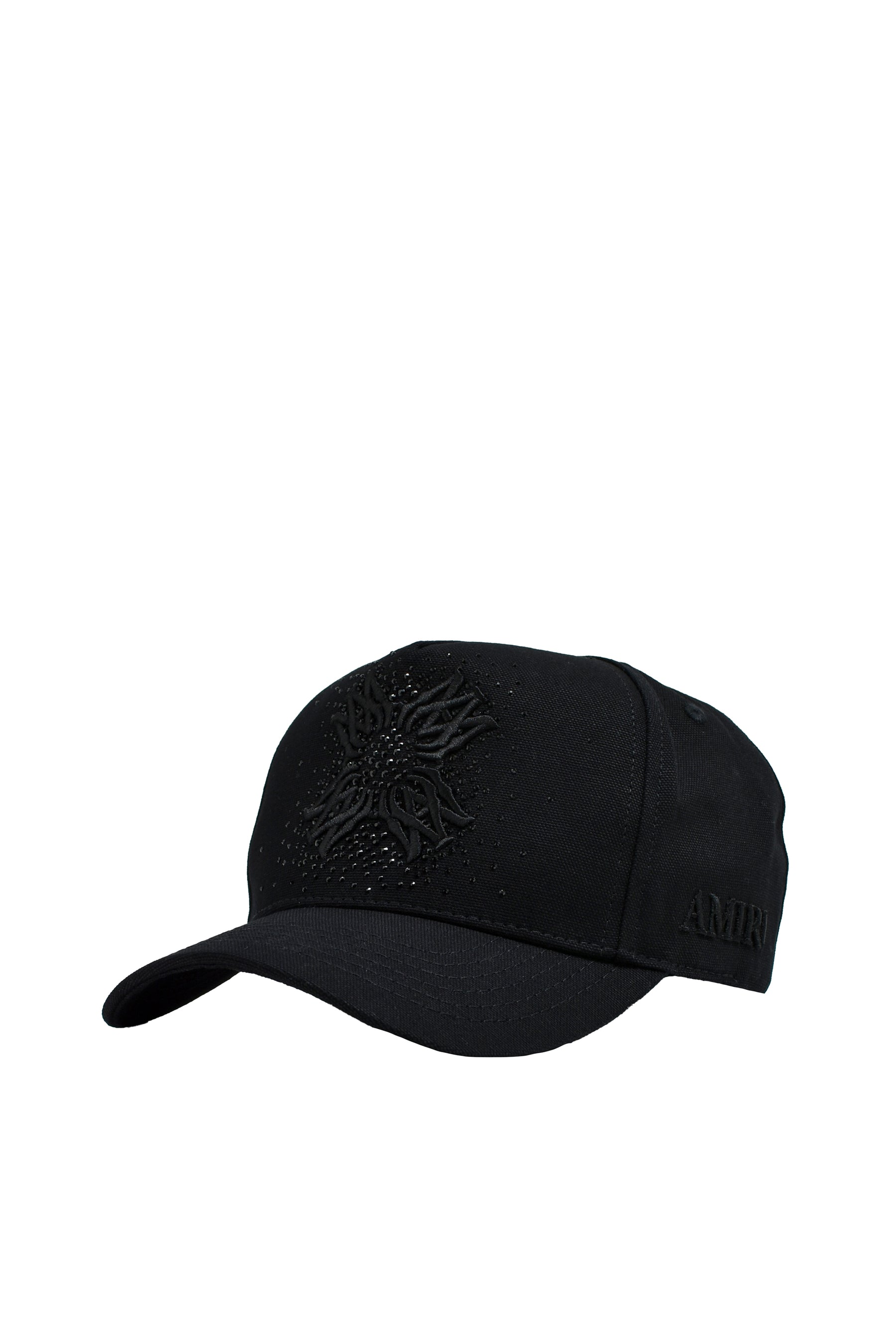AMIRI SS25 MA QUAD CRYSTAL CANVAS HAT BLK NUBIAN