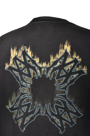 MA QUAD FLAMES OS TEE / BLK