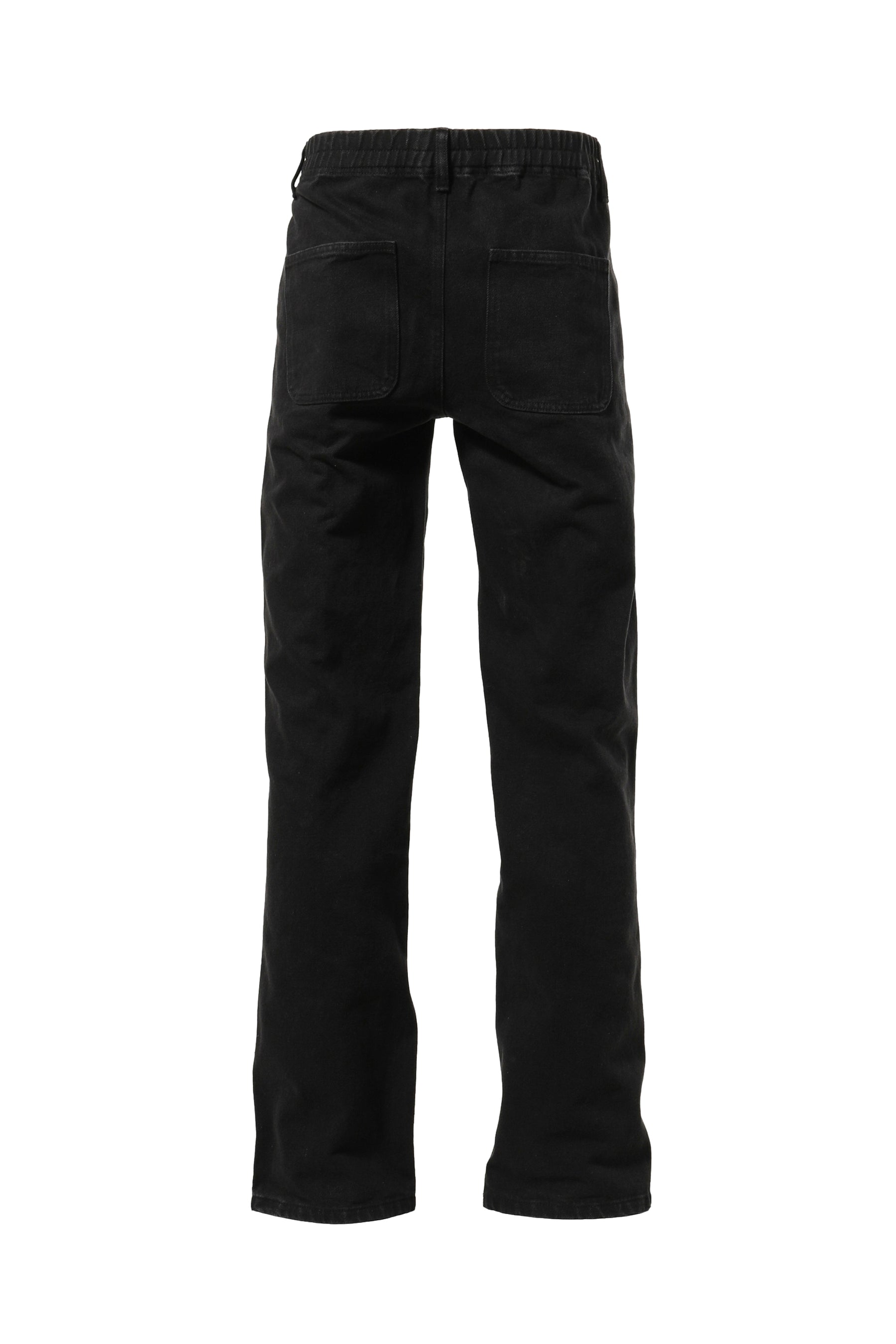 AFB FW22 DOUBLE KNEE STUDS DENIM PANTS / BLK - NUBIAN