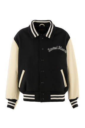 GB_VARSITY JKT/SARED HEART / BLK/WHT