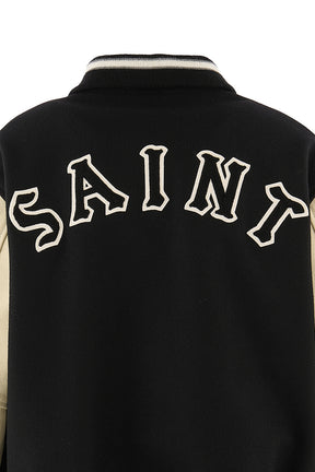 GB_VARSITY JKT/SARED HEART / BLK/WHT