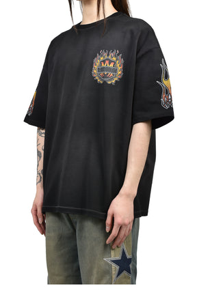 MA FLAMES OS TEE / BLK