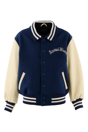 GB_VARSITY JKT/SARED HEART / NVY/WHT