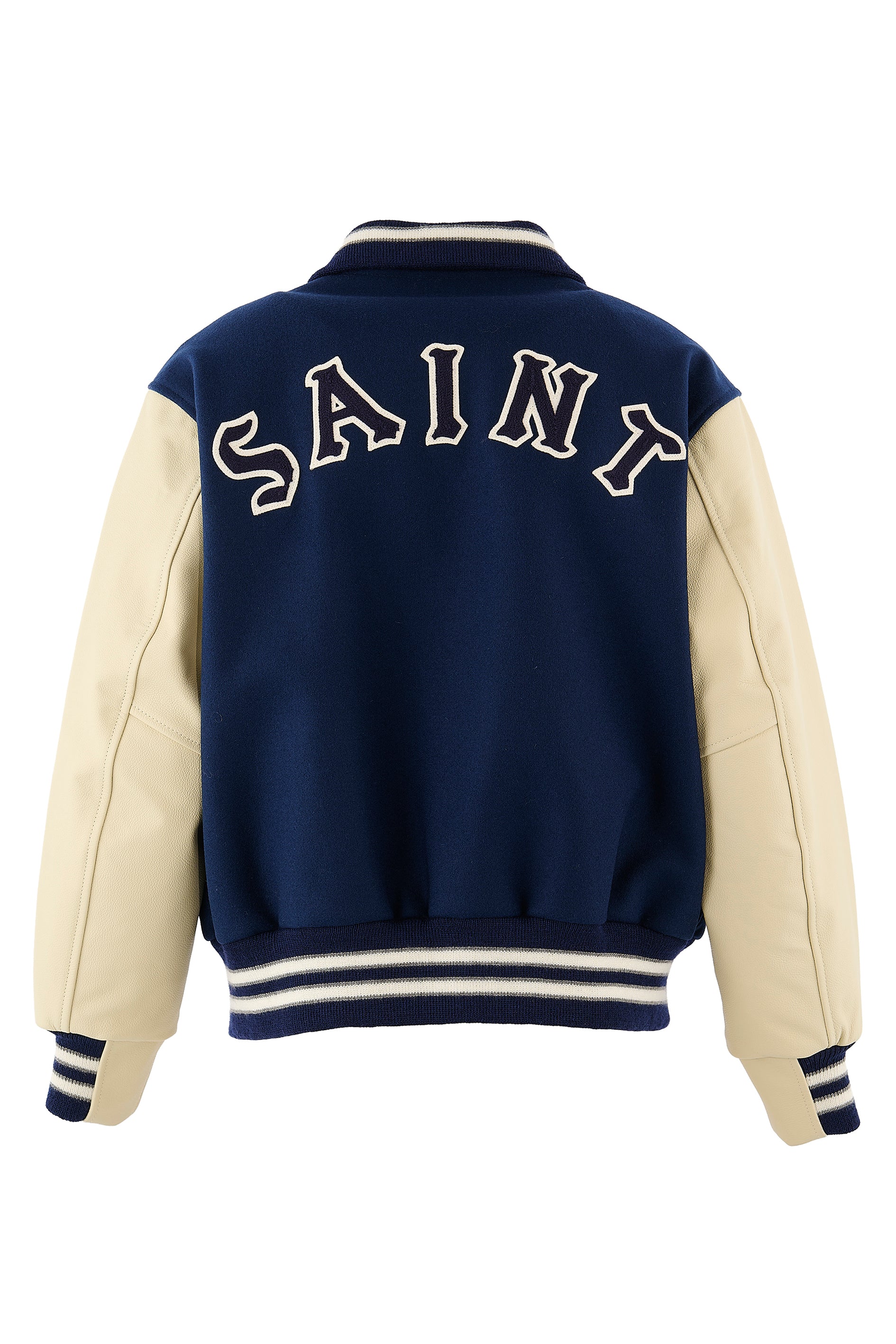 GB_VARSITY JKT/SARED HEART / NVY/WHT