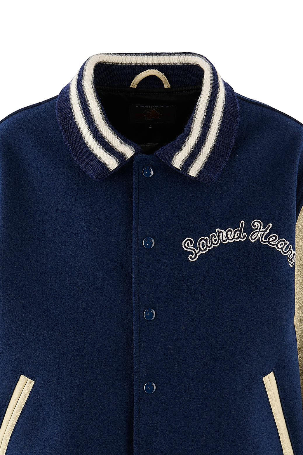 GB_VARSITY JKT/SARED HEART / NVY/WHT