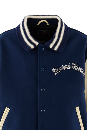 GB_VARSITY JKT/SARED HEART / NVY/WHT