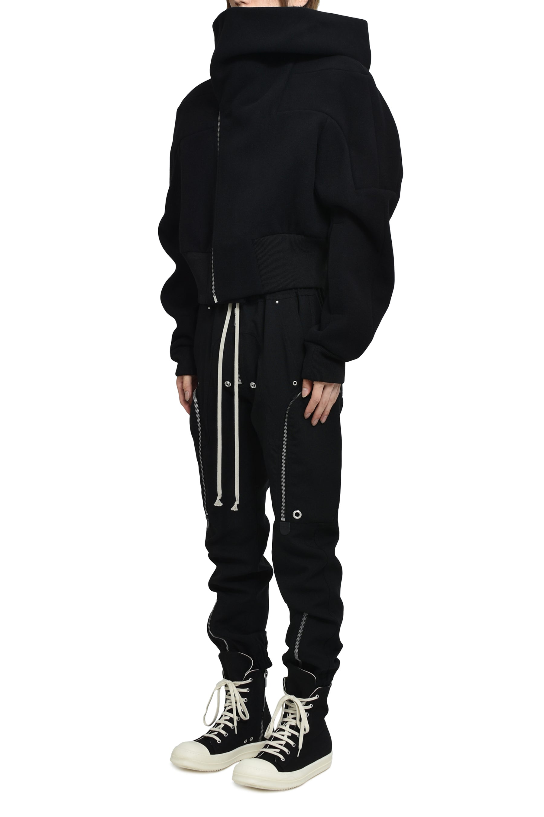 CROPPED HOODED FLIGHT / BLACK
