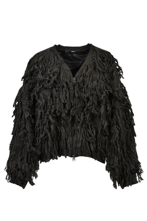 LOOP KNIT CARDIGAN / BLK