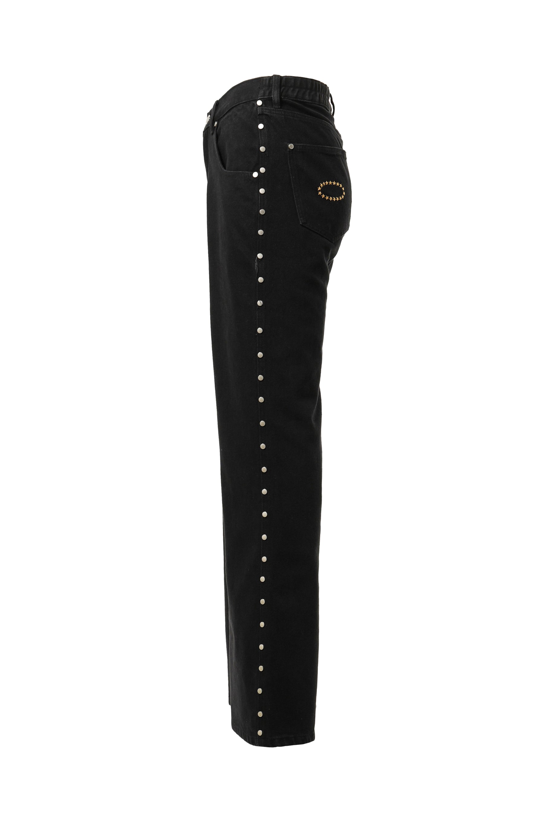 AFB FW22 BAGGY STUDS DENIM PANTS / BLK - NUBIAN