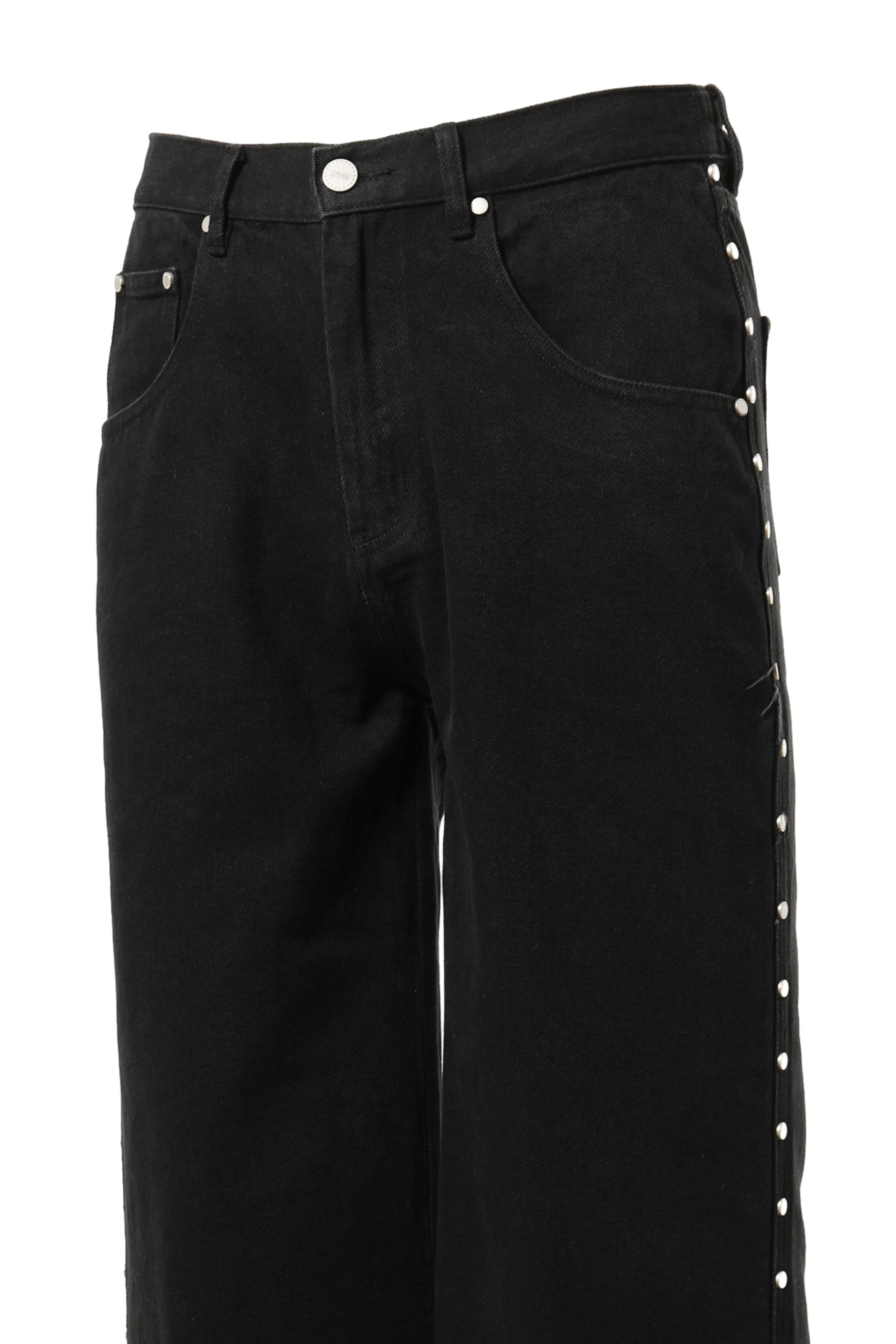 AFB FW22 BAGGY STUDS DENIM PANTS / BLK - NUBIAN