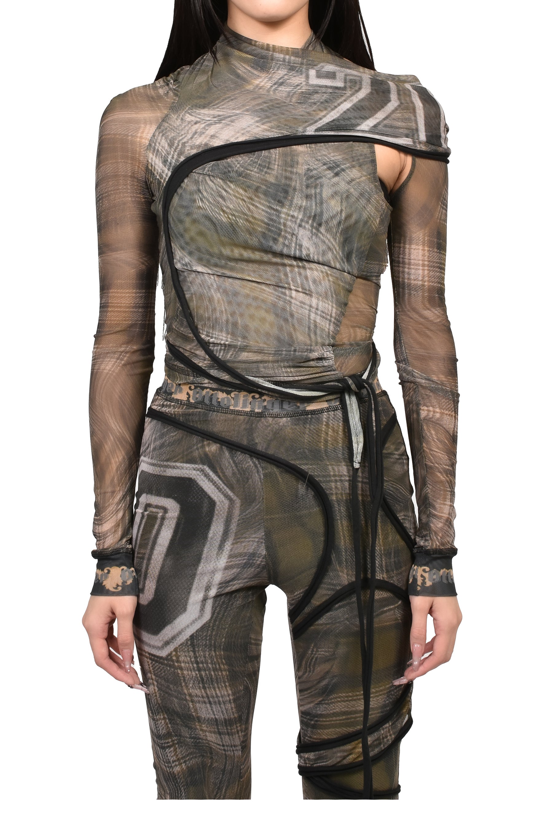 EXCLUSIVE SHIBARI MESH TWISTED TOP / PRIBLK