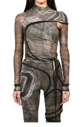 EXCLUSIVE SHIBARI MESH TWISTED TOP / PRIBLK