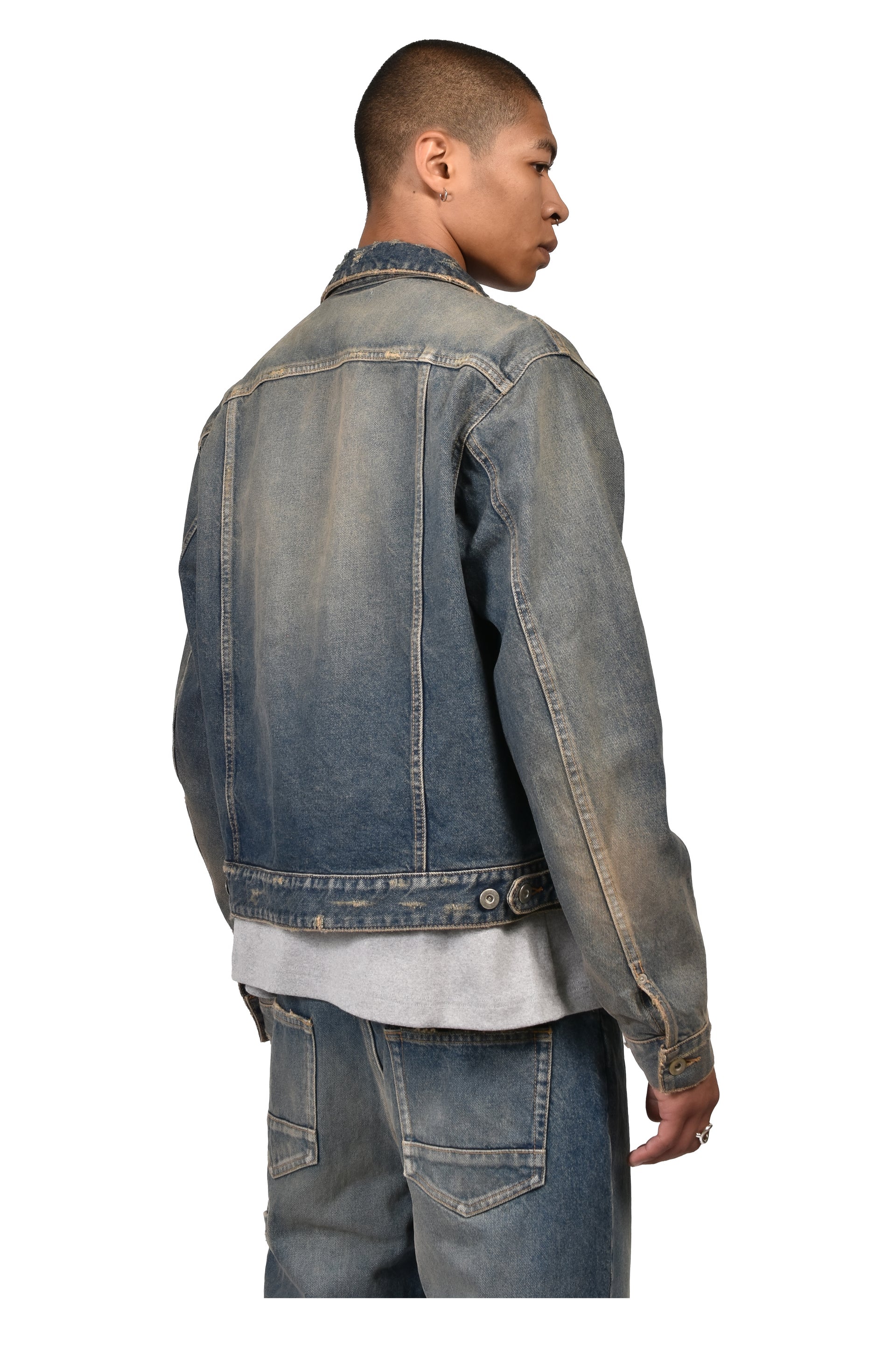 ZIP TRUCKER JACKET / BLU