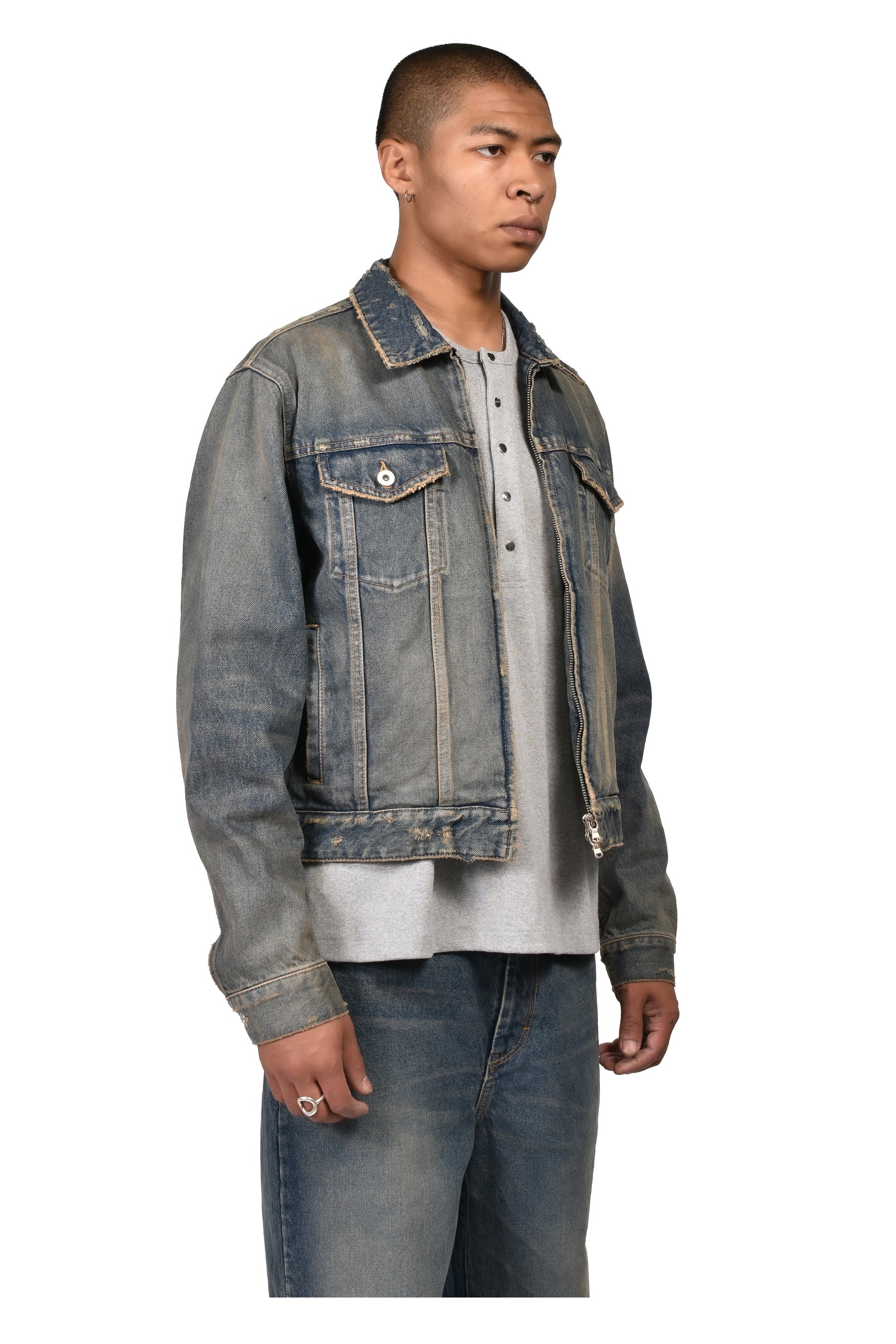 ZIP TRUCKER JACKET / BLU
