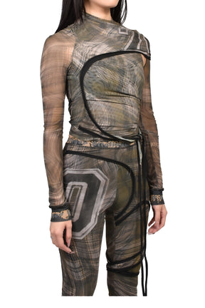 EXCLUSIVE SHIBARI MESH TWISTED TOP / PRIBLK