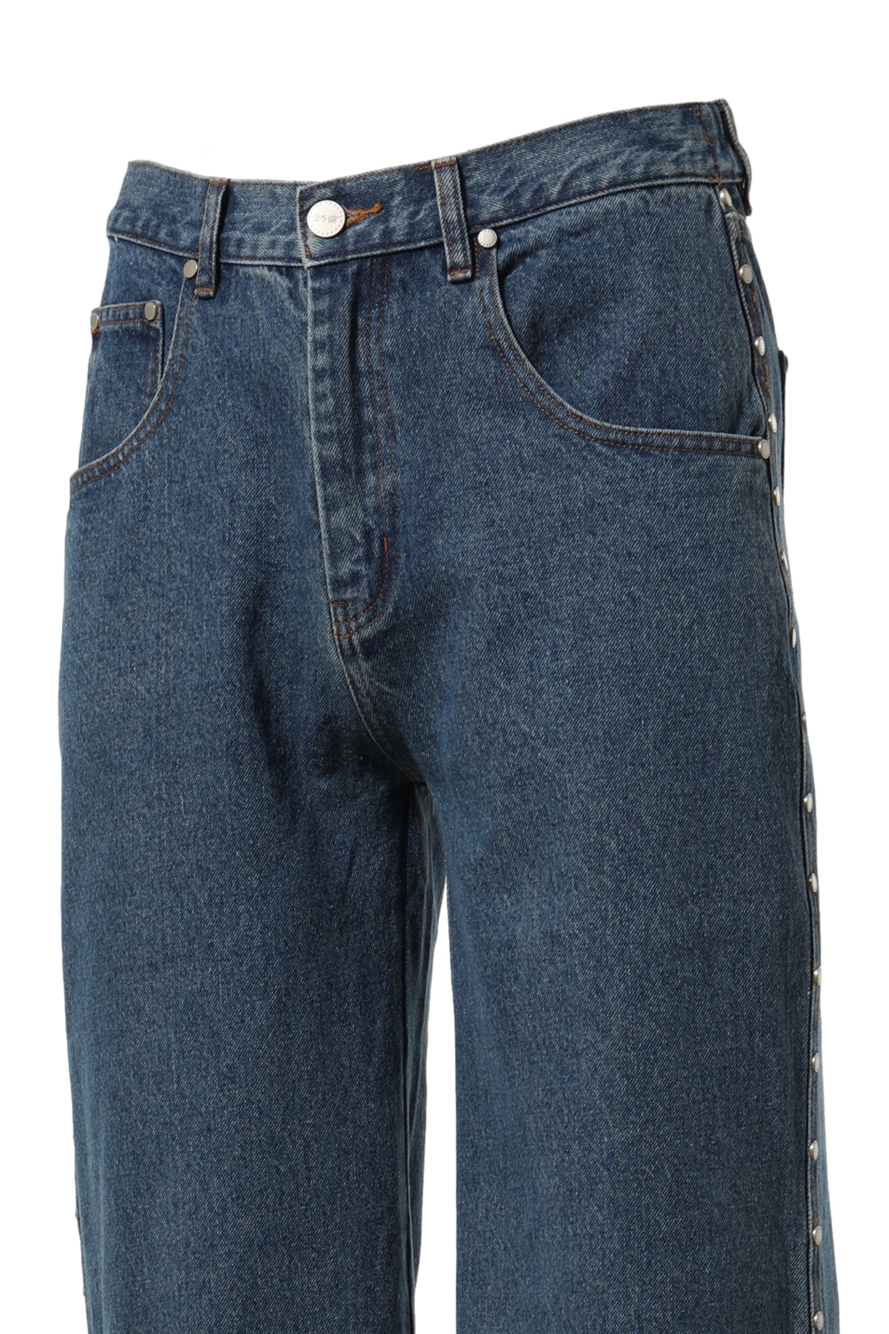 BAGGY STUDS DENIM PANTS / BLU