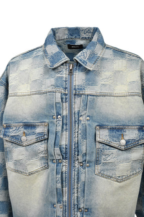 BLOCK CHECK DENIM JACKET / IND