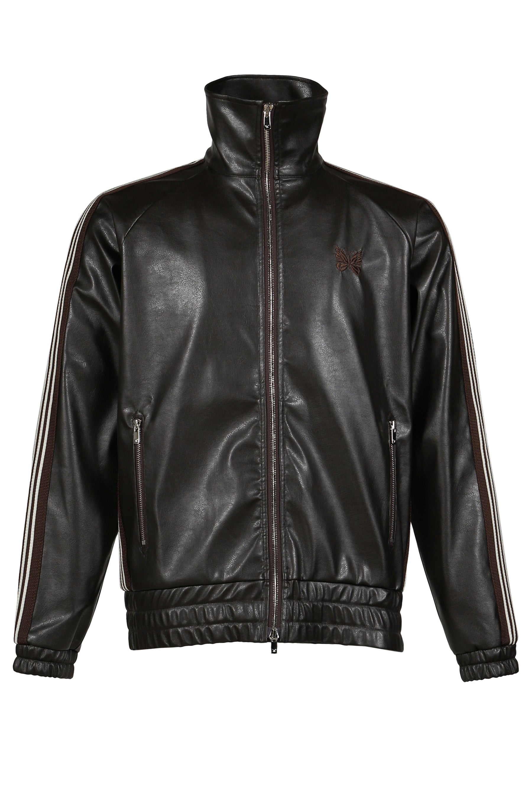TRACK JACKET - SYNTHETIC LEATHER (EXCLUSIVE) / DK. BRW