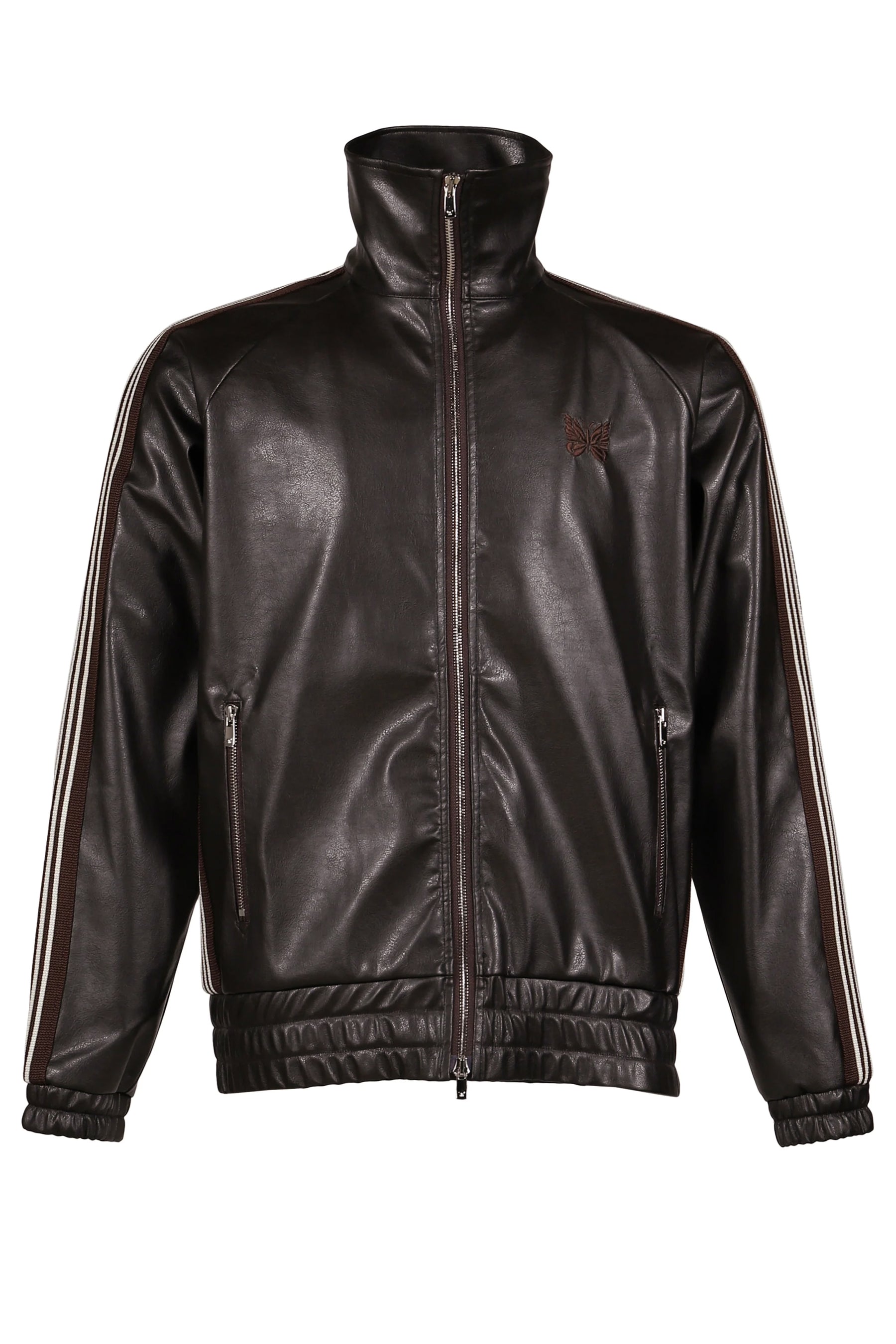 TRACK JACKET - SYNTHETIC LEATHER (EXCLUSIVE) / DK. BRW 