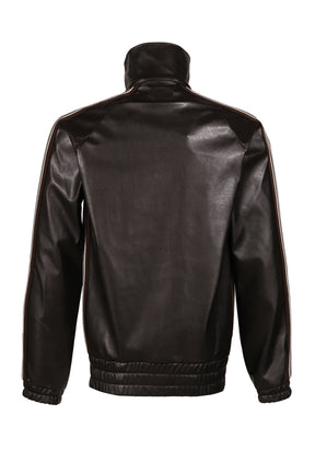 TRACK JACKET - SYNTHETIC LEATHER (EXCLUSIVE) / DK. BRW 