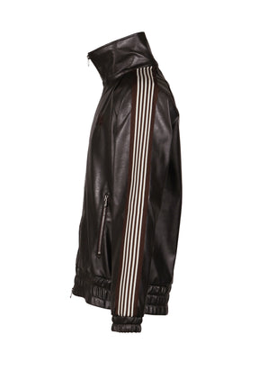 TRACK JACKET - SYNTHETIC LEATHER (EXCLUSIVE) / DK. BRW 