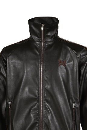 TRACK JACKET - SYNTHETIC LEATHER (EXCLUSIVE) / DK. BRW
