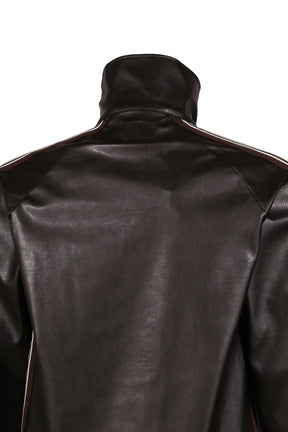 TRACK JACKET - SYNTHETIC LEATHER (EXCLUSIVE) / DK. BRW 