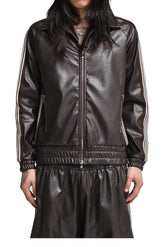 TRACK JACKET - SYNTHETIC LEATHER (EXCLUSIVE) / DK. BRW 