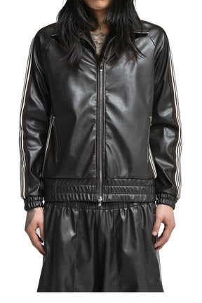 TRACK JACKET - SYNTHETIC LEATHER (EXCLUSIVE) / DK. BRW