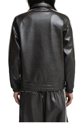 TRACK JACKET - SYNTHETIC LEATHER (EXCLUSIVE) / DK. BRW