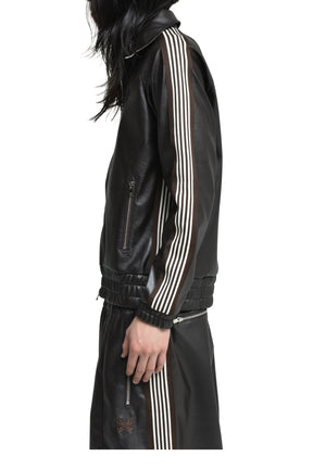 TRACK JACKET - SYNTHETIC LEATHER (EXCLUSIVE) / DK. BRW