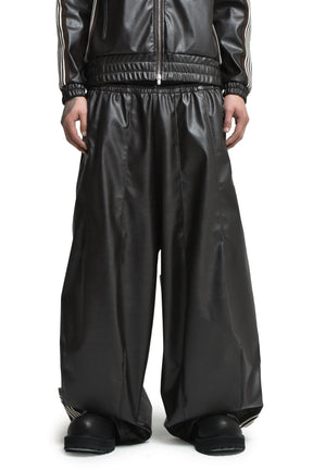 H.D. TRACK PANT - SYNTHETIC LEATHER (EXCLUSIVE) / DK. BRW