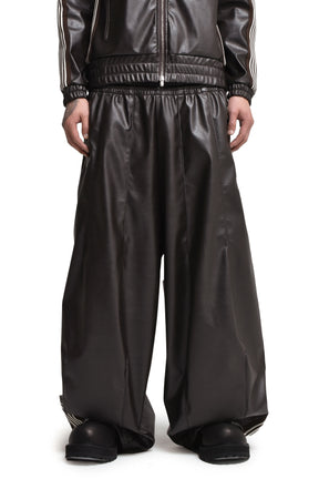 HD TRACK PANT - SYNTHETIC LEATHER (EXCLUSIVE) / DK. BRW 