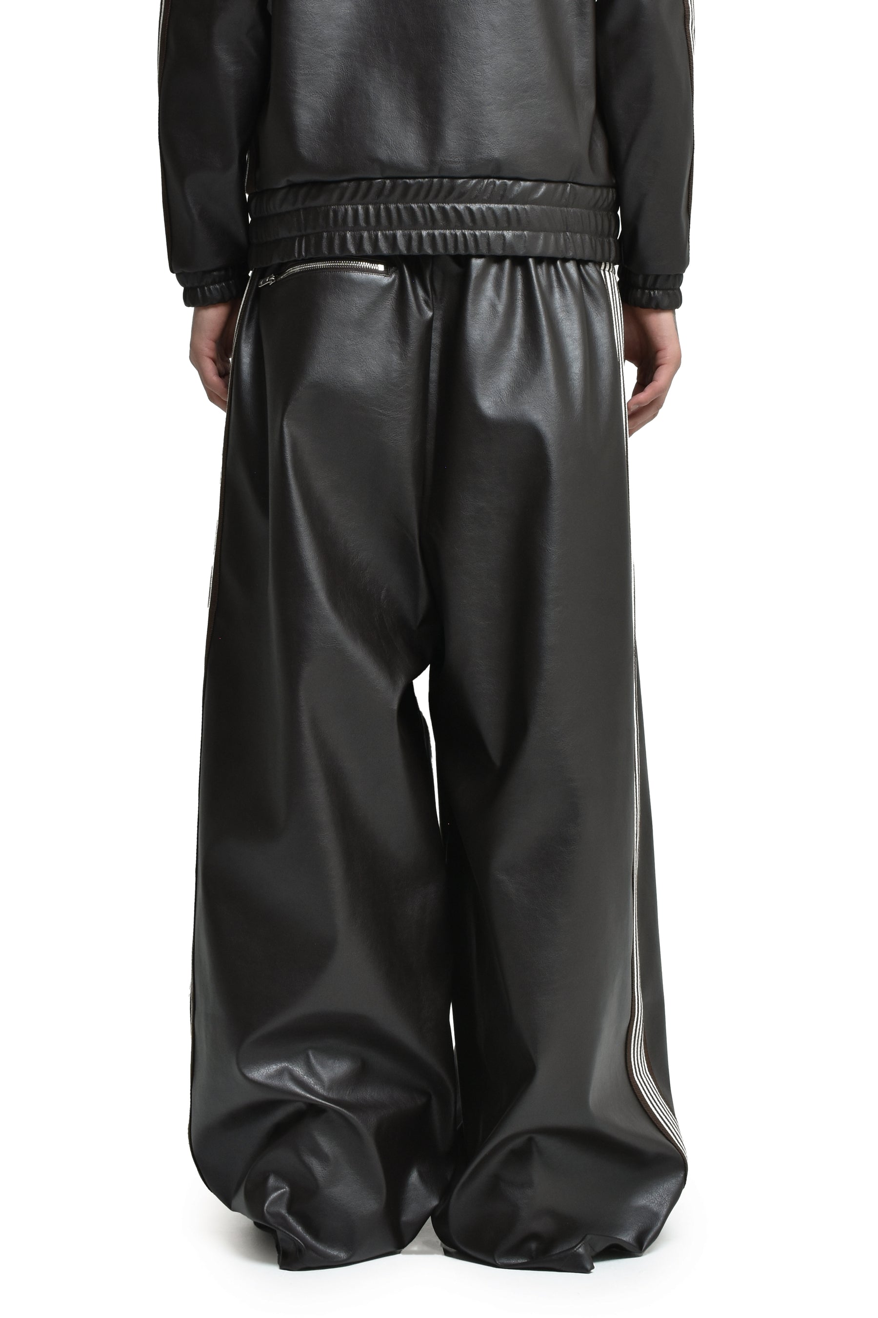 H.D. TRACK PANT - SYNTHETIC LEATHER (EXCLUSIVE) / DK. BRW