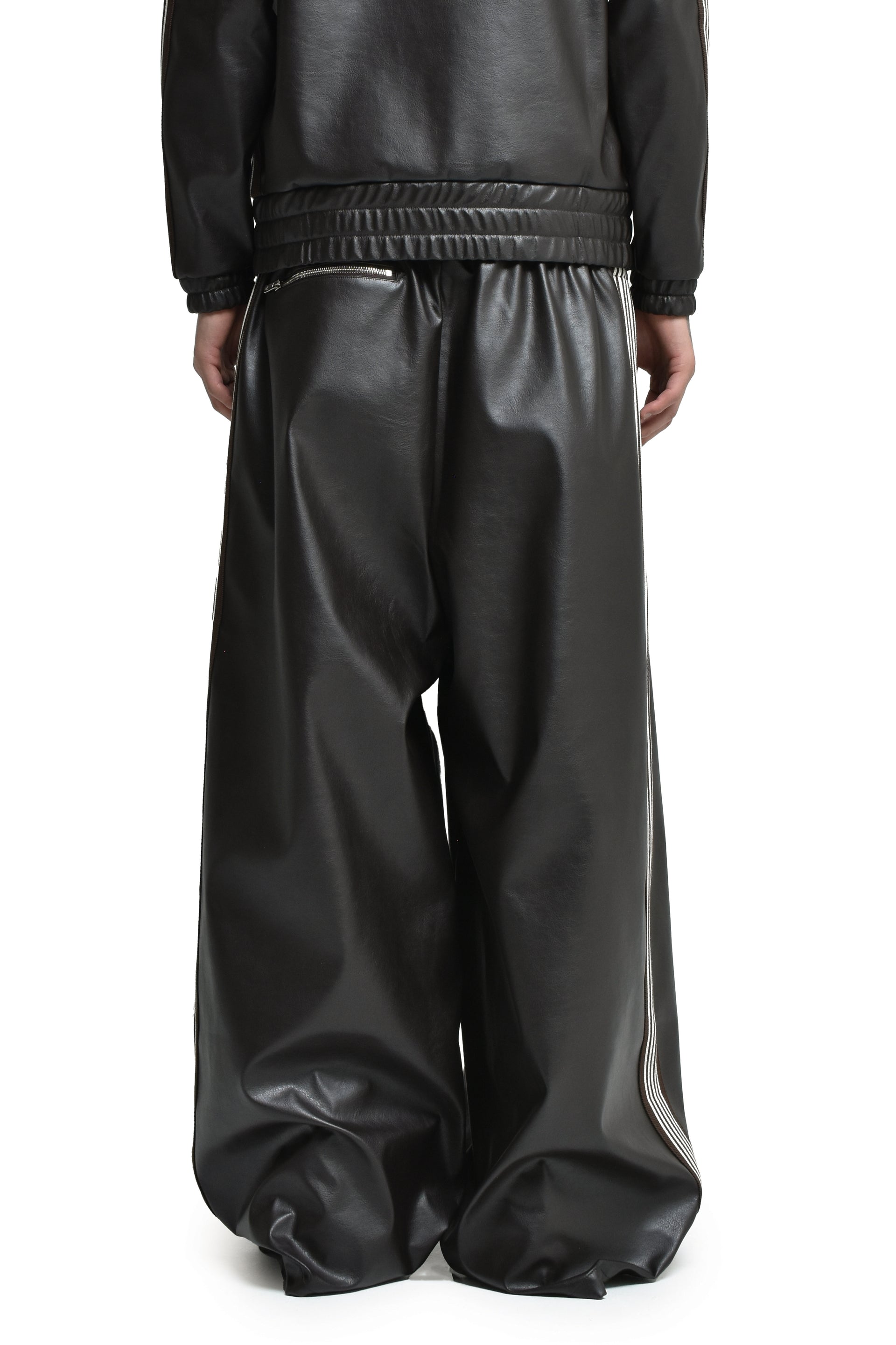 H.D. TRACK PANT - SYNTHETIC LEATHER (EXCLUSIVE) / DK. BRW