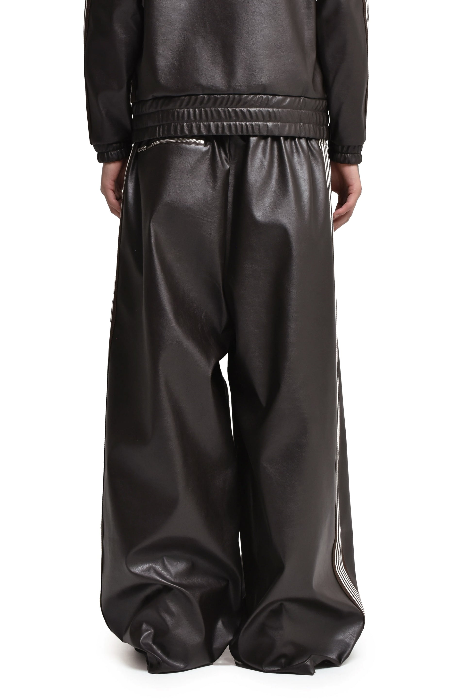HD TRACK PANT - SYNTHETIC LEATHER (EXCLUSIVE) / DK. BRW 