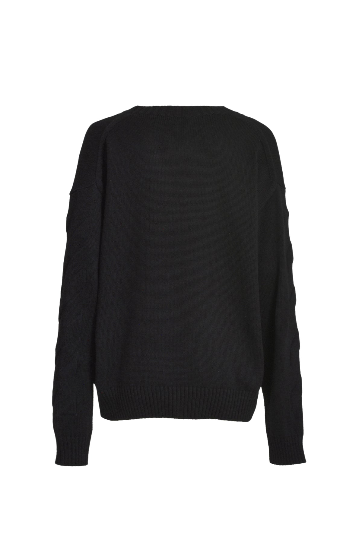 3D DIAG KNIT CREWNECK / BLK BLK