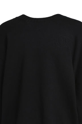 3D DIAG KNIT CREWNECK / BLK BLK