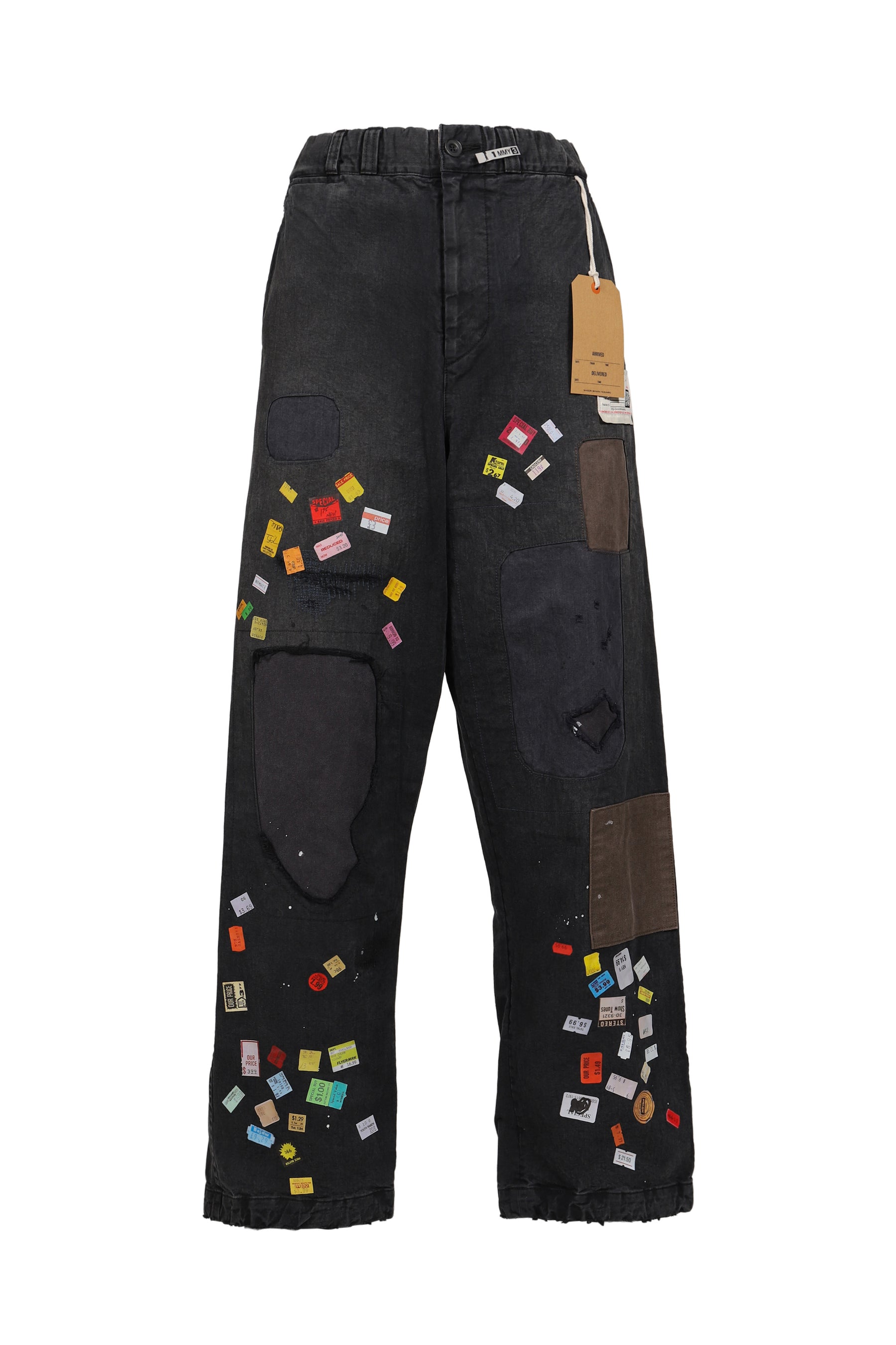 PRICE STICKER REPAIRED PANTS / BLK