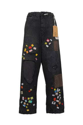 PRICE STICKER REPAIRED PANTS / BLK