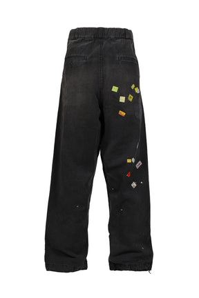 PRICE STICKER REPAIRED PANTS / BLK