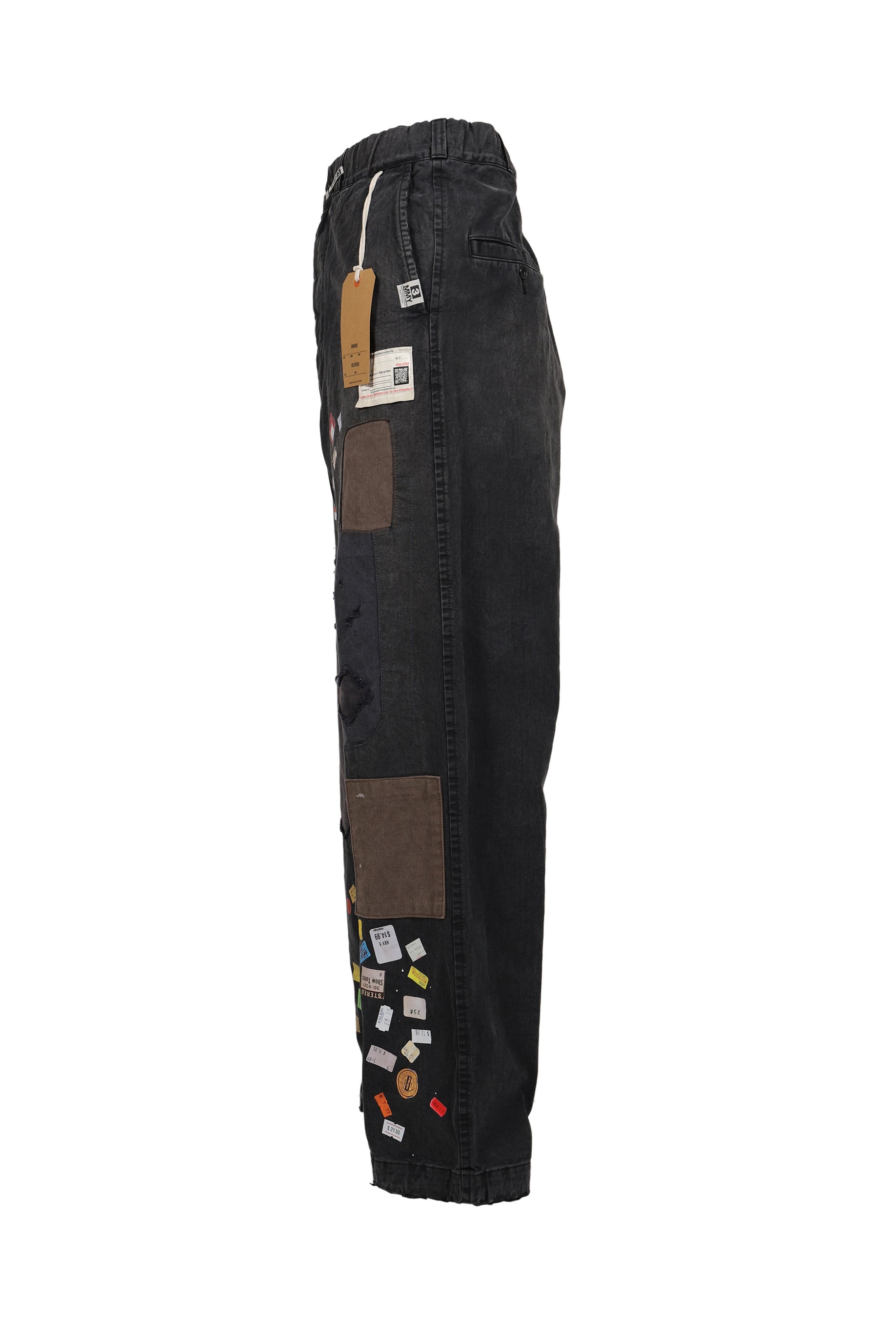 PRICE STICKER REPAIRED PANTS / BLK