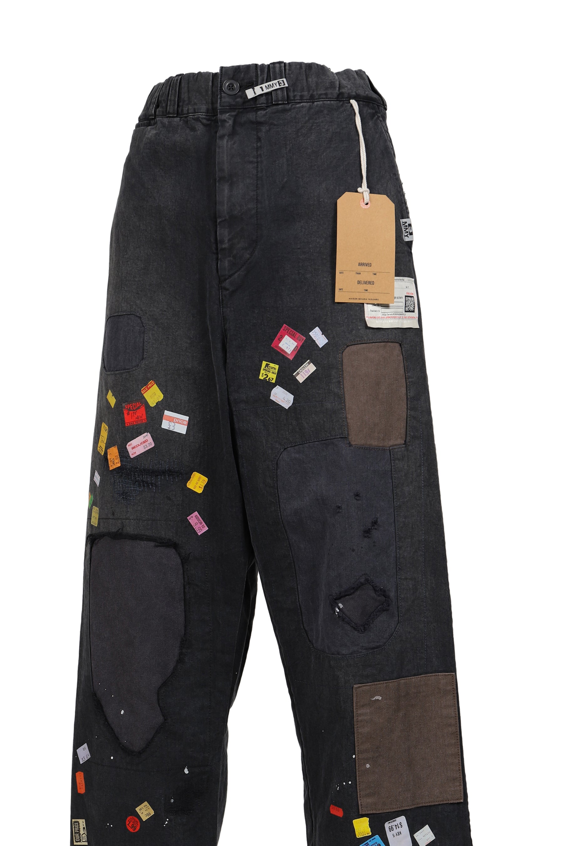 PRICE STICKER REPAIRED PANTS / BLK