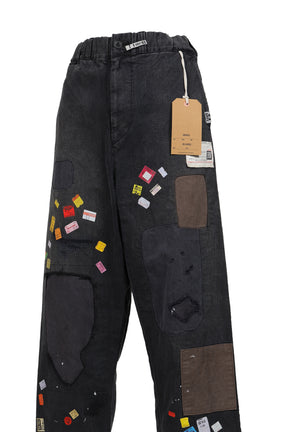 PRICE STICKER REPAIRED PANTS / BLK